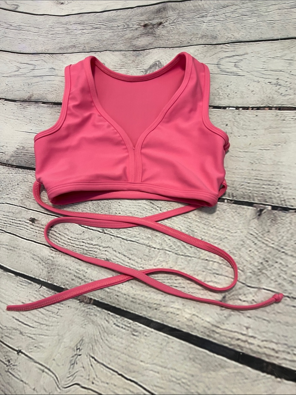 FIVE dancewear YL Pink Top Wrap-Around tie top